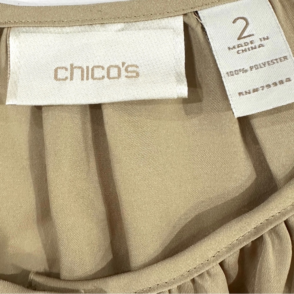 Chico’s Khaki Natalia Blouse - Picture 3 of 4